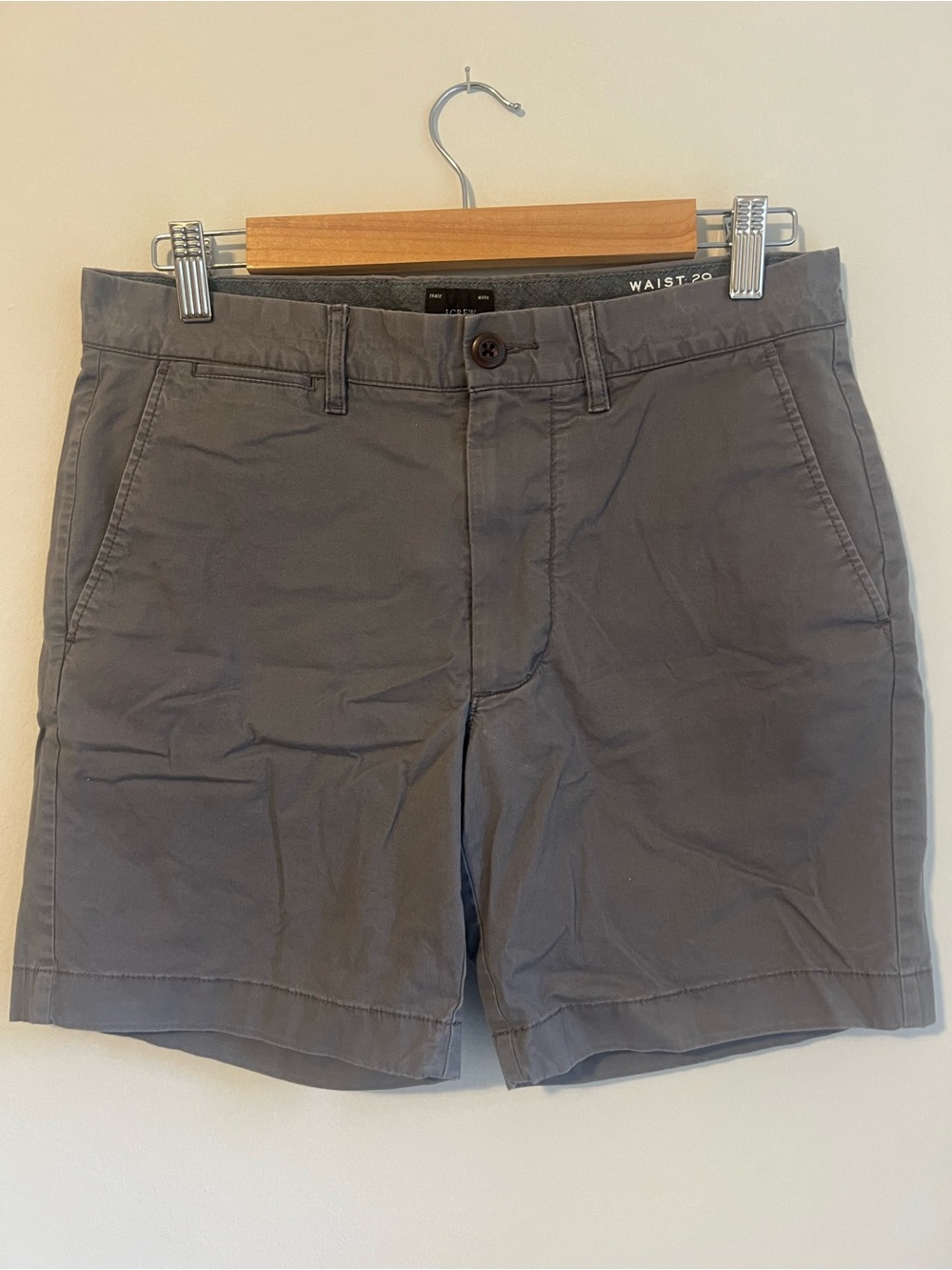 J. Crew Men's Slate Gray Flat-Front Cotton Shorts